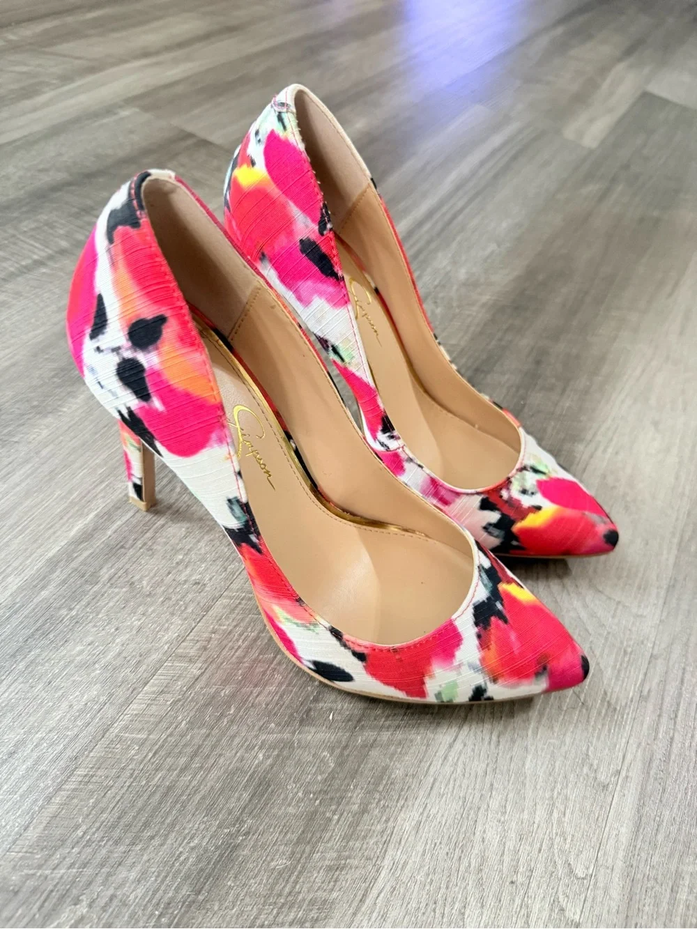 Jessica Simpson Multicolor Floral Pointed Toe Pumps
